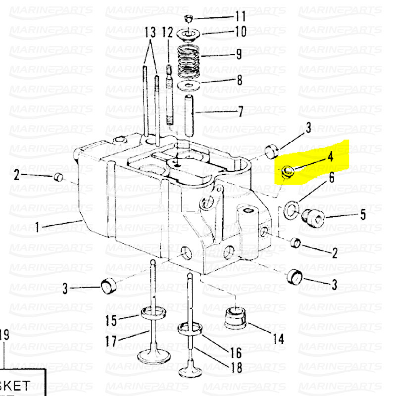 Injector sleeve for MerCruiser & BMW marine diesel Engines, marineparts.eu