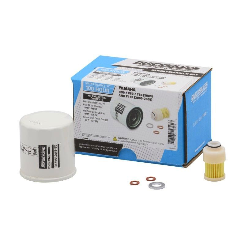 100-Hour Service Kit for Yamaha F50/F60/T60 & F115 4-Stroke Outboards Premium Quicksilver