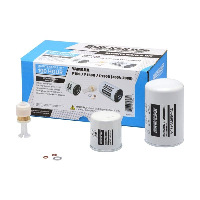 100-Hour Service Kit for Yamaha F150/F150A/F150B 4-Stroke Outboards Premium Quicksilver