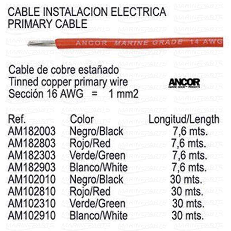 PRIMARY CABLE RED 30m.