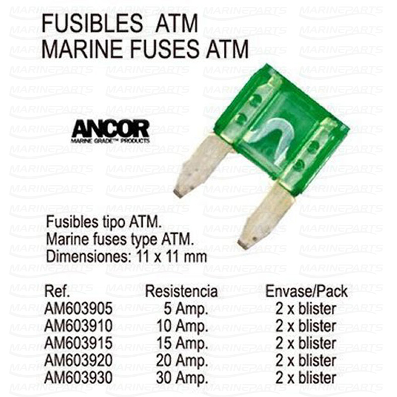 MARINE FUSES ATM 15 AMP.