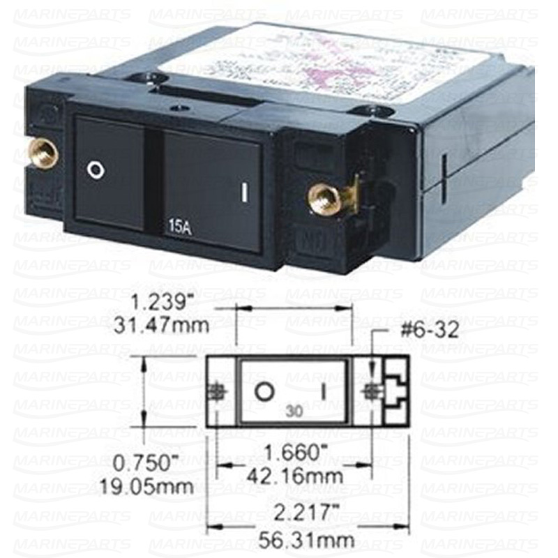 Circuit Breaker FLAT Rocker SC1 8A