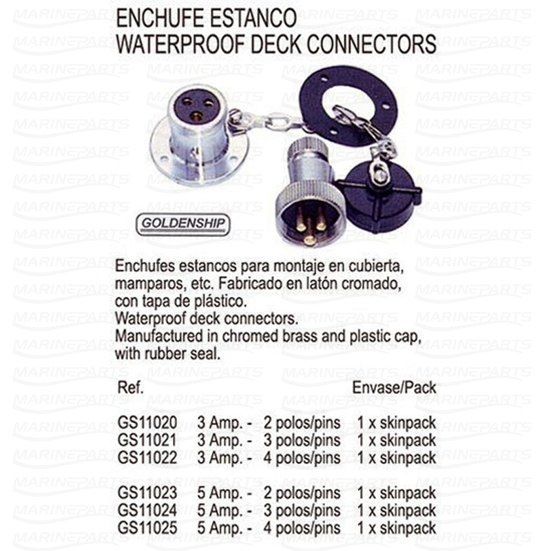 DECK CONNECTOR PLASTIC CAP 5A 3P