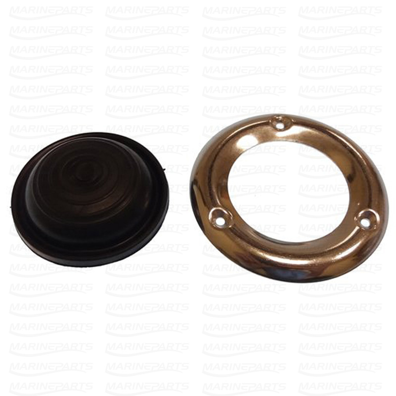 RUBBER CAP WITH S.S. FLANGE BLACK