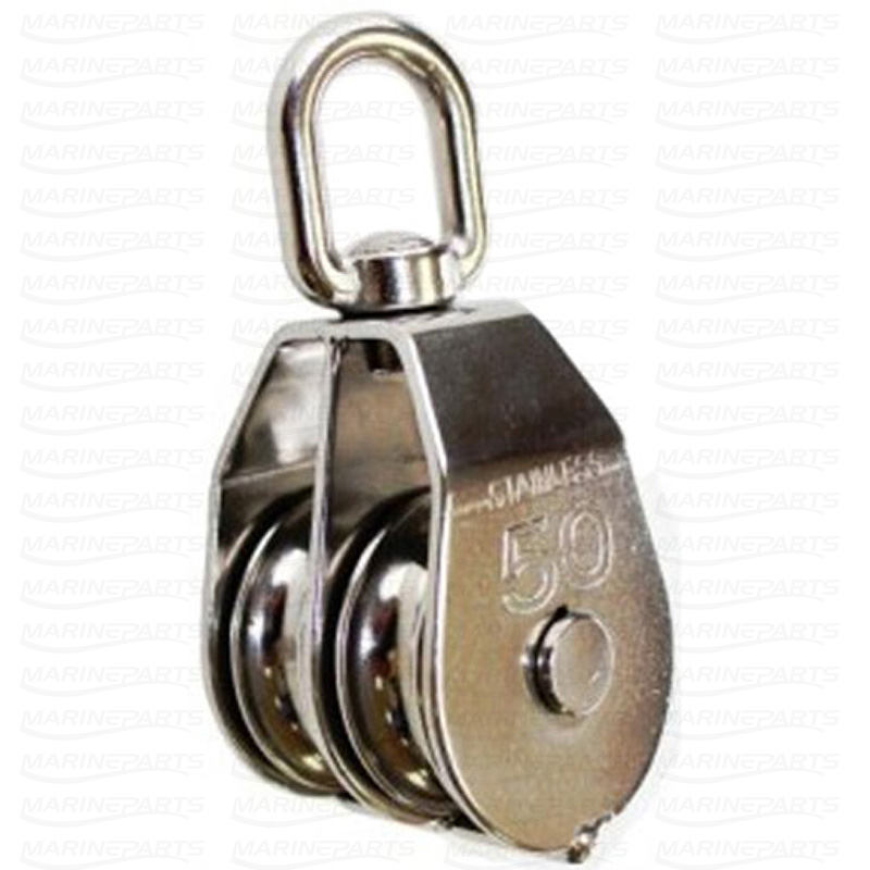 SWIVEL EYE PULLEY - DOUBLE SHEAVES - 6 mm