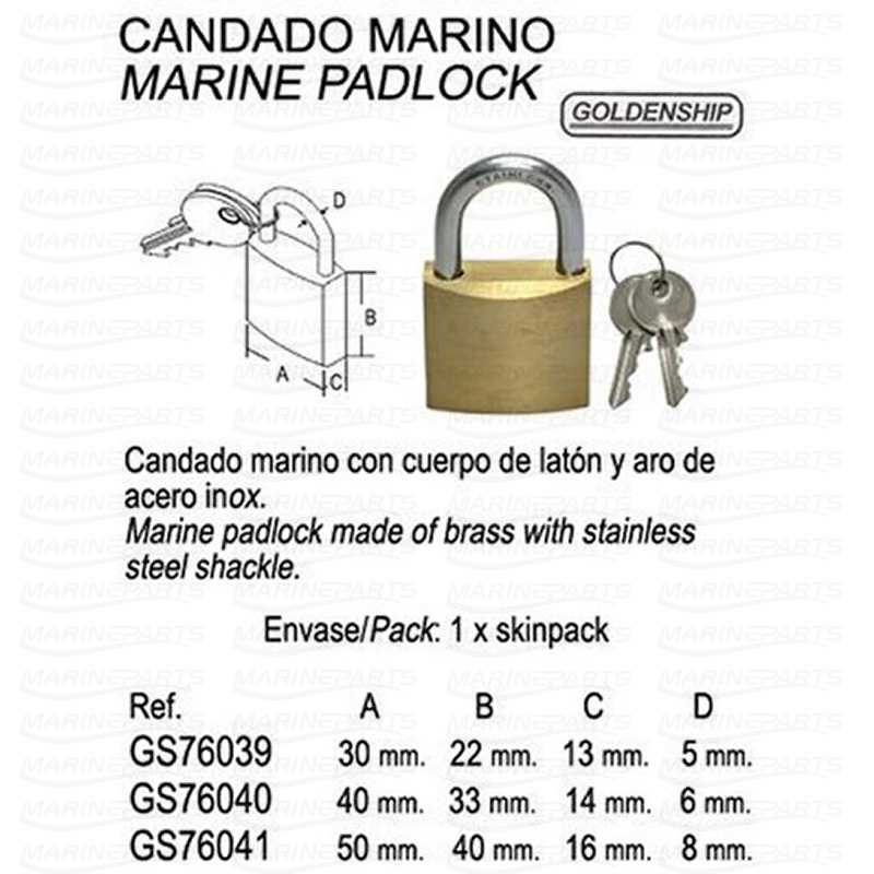 MARINE PADLOCK 40 MM.