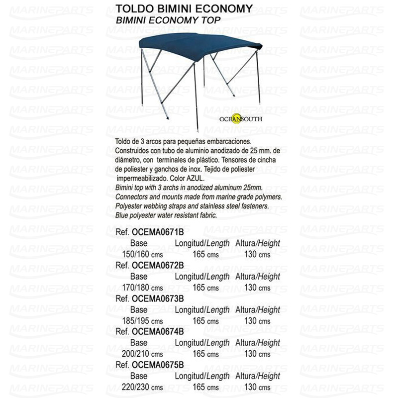 3 BOW BIMINI ECONOMY 2.2 - 2.3 m BLUE