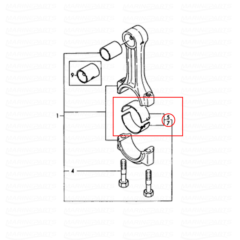 Connecting Rod Bearing Pair Standard-dimension For Yanmar 1GM, 1GM10, 2GM, 2GM20, 3GM, 3GMD ...