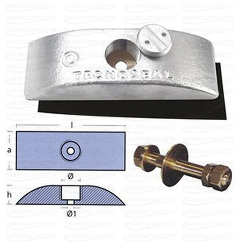 Anodplatta Zink för Akter med lock 230x80h40