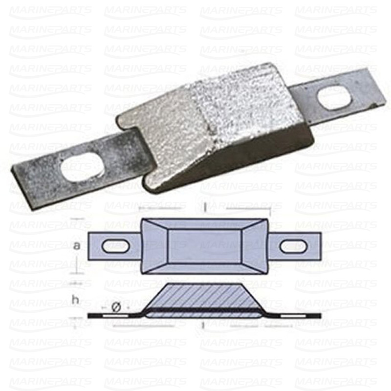 Scandinavian type bolt-on anode zinc 1,9kg