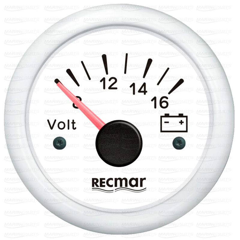 Voltmätare 8-16V Vit