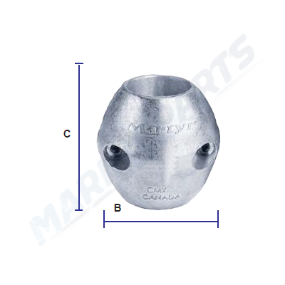 Zink akselanode (45 mm aksel)
