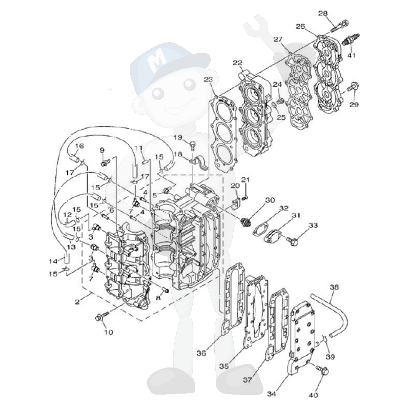 Interna motordelar Yamaha 40V - 50H