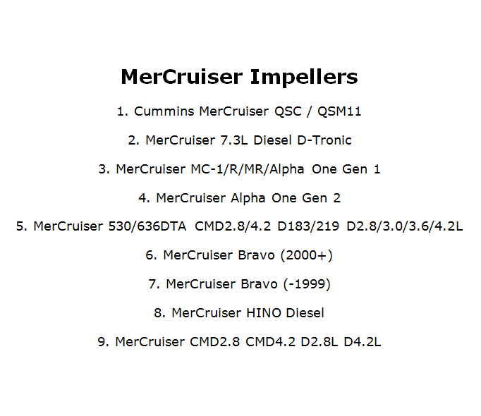 Impellers MerCruiser