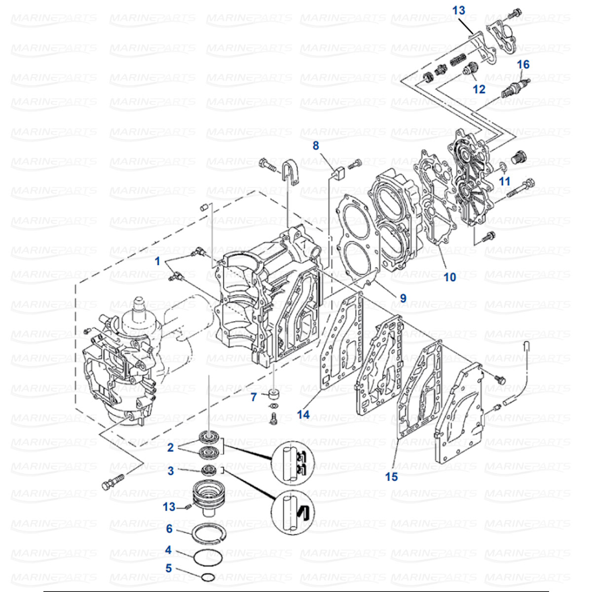 Engine Block Mercury 40K, W40 Marathon 2-stroke