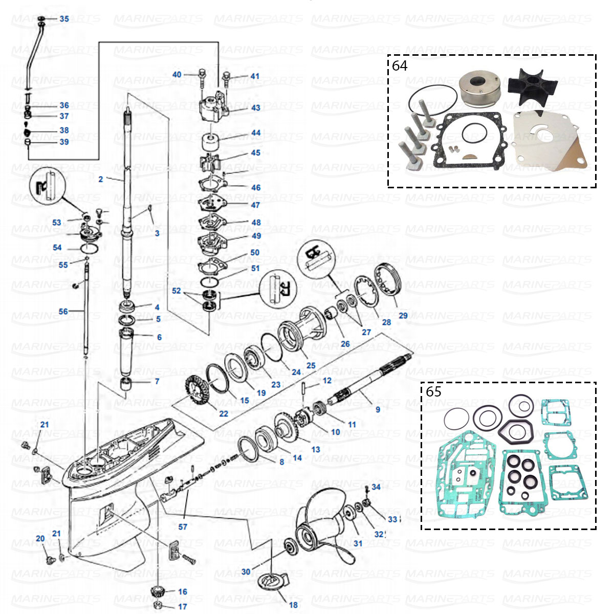 Gearcase parts Yamaha V4