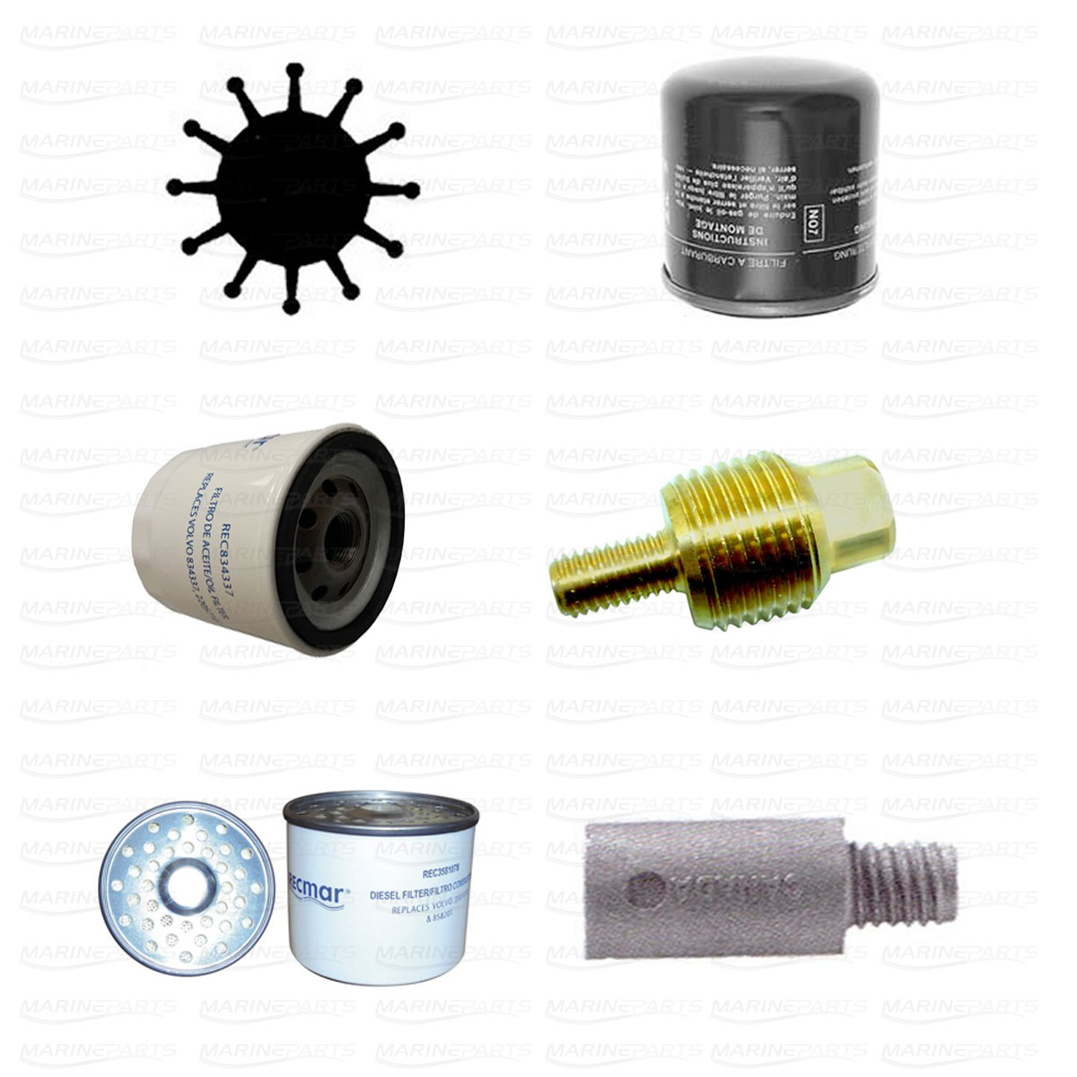 Jeu De Segments De Piston Pour Moteur Volvo Penta 2001, 2002, 2003 - Ref 876114