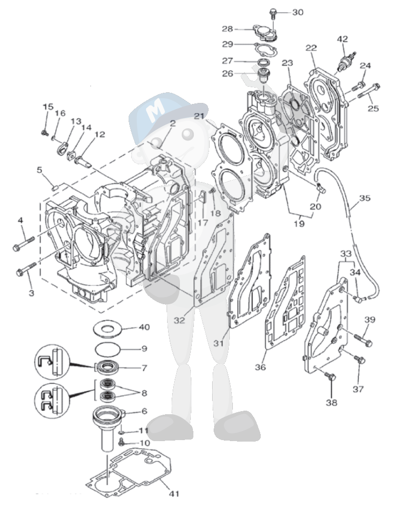 Interne motordeler Yamaha 25MH - 30MH - 30W
