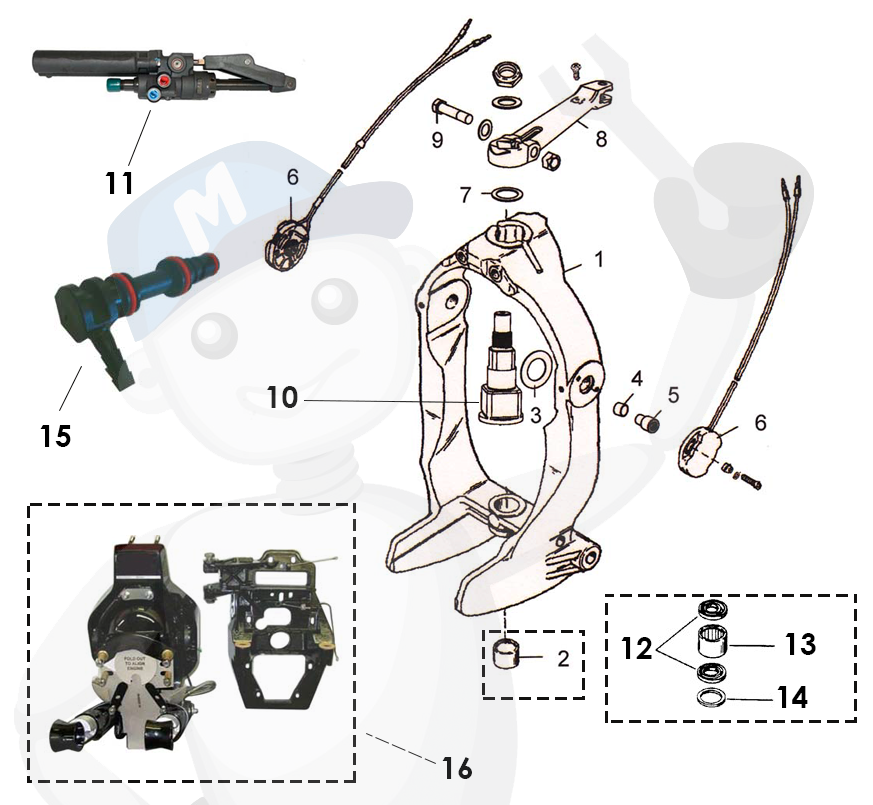 Reservdelar gimbalring/styrning MerCruiser Bravo